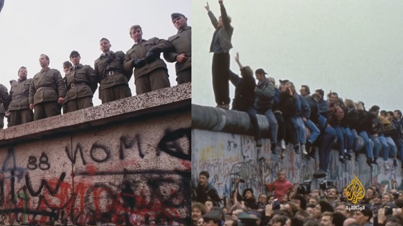  "سقوط الشيوعية".. أنغام تسورت جدار برلين واحتفلت بالنصر         الموسيقى لغة العالم ورمز لحرية التعبير، وهي تجسيد للتاريخ وللمشاعر التي تعيدنا لحقب زمنية مضت، وتذكرنا بالتفاصيل التي اختزلت بالأعمال الإبداعية لفنانين كانوا جز Barlin.Jdrn