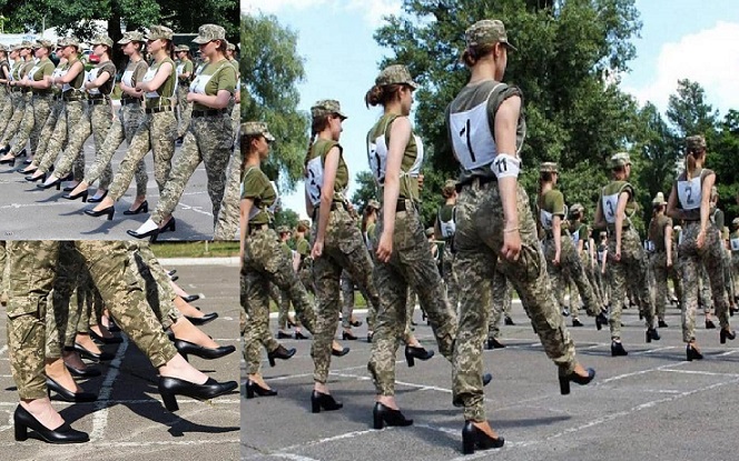  "جيش الكعب العالي" يشعل موجة غضب بأوكرانيا!!      تم إنشاءه بتاريخ الأحد, 04 تموز/يوليو 2021 16:11   0 Comments             أكثر من 31000 امرأة تخدم في القوات المسلحة الأوكرانية   أشعلت صور لمجندات في الجيش الأوكراني وهنّ يرتدين الكعب العالي، أثناء تدريب Ukrania.Kb