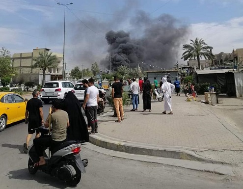 فيديو - انفجار في بغداد يسفر عن ضحايا  شهدت منطقة الحبيبية شرقي العاصمة بغداد، انفجاراً أسفر عن سقوط قتلى وجرحى Habebyaa3